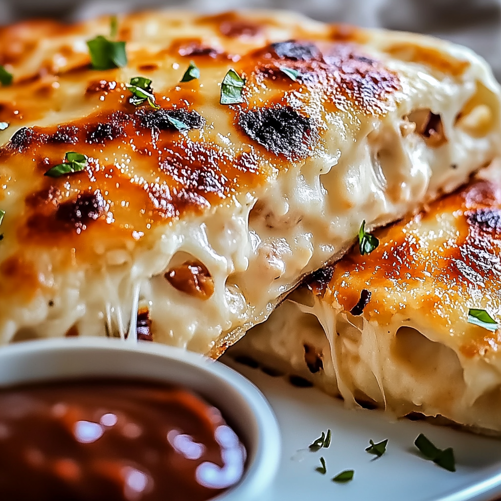 CHICKEN ALFREDO AIR FRYER CALZONES