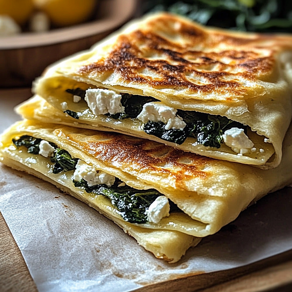 Gozleme with Spinach and Feta
