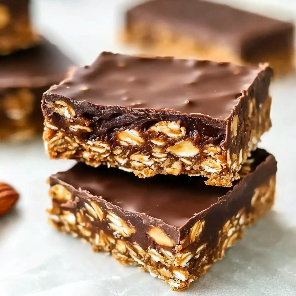 No-Bake Chocolate Peanut Butter Oat Bars
