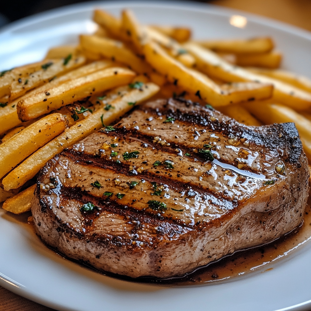 Cajun Ribeye Steak with Garlic Parmesan Fries