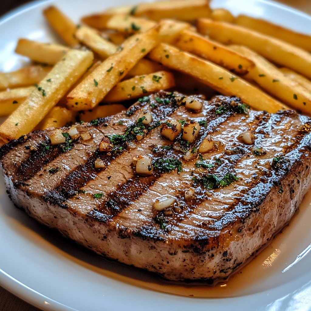 Cajun Ribeye Steak with Garlic Parmesan Fries
