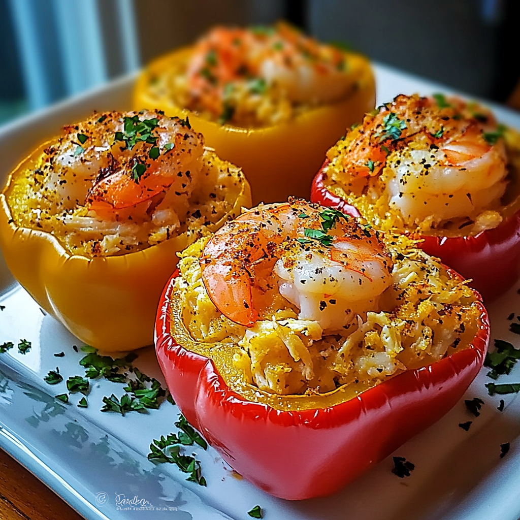Crab and Shrimp Stuffed Bell Peppers Recipe
