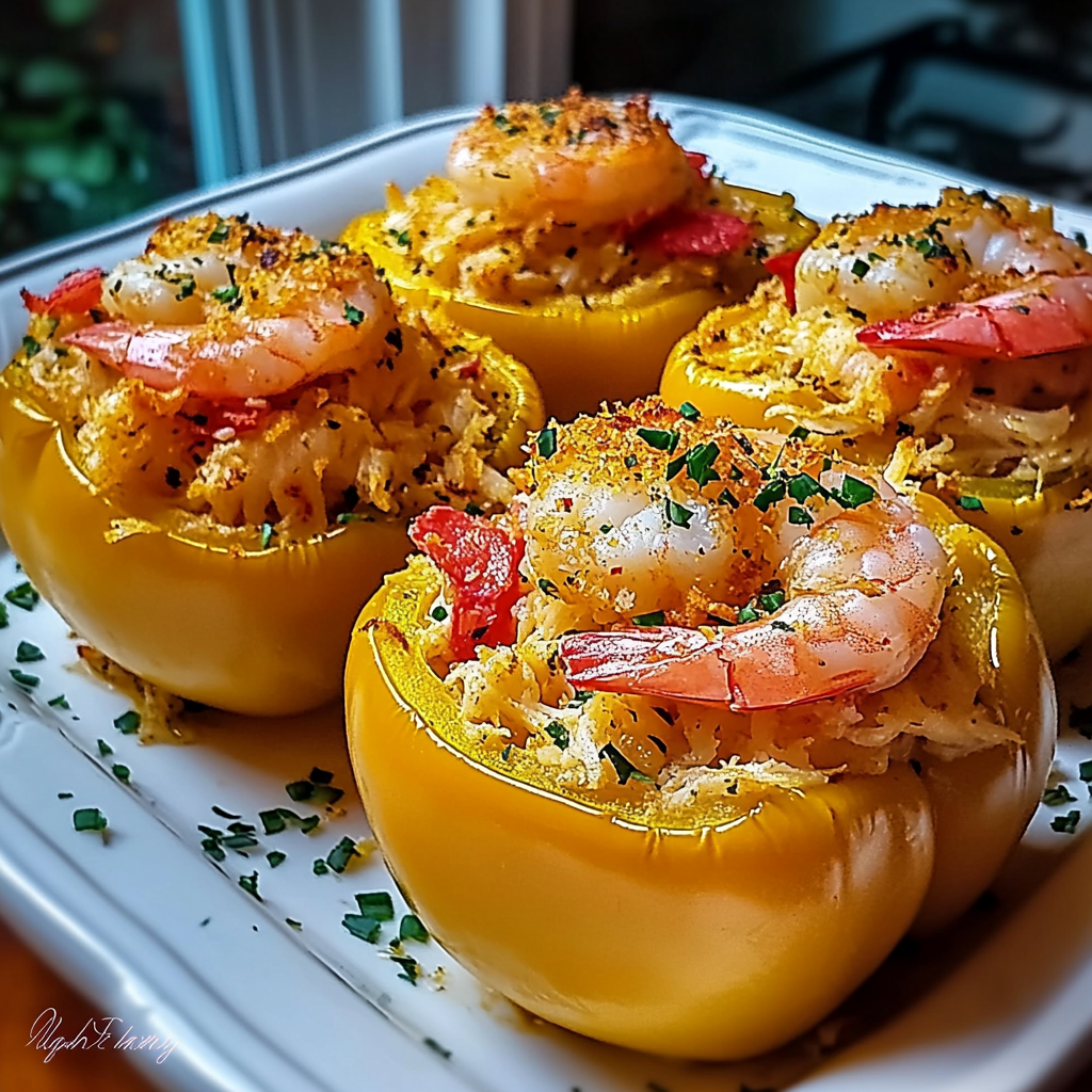 Crab and Shrimp Stuffed Bell Peppers Recipe