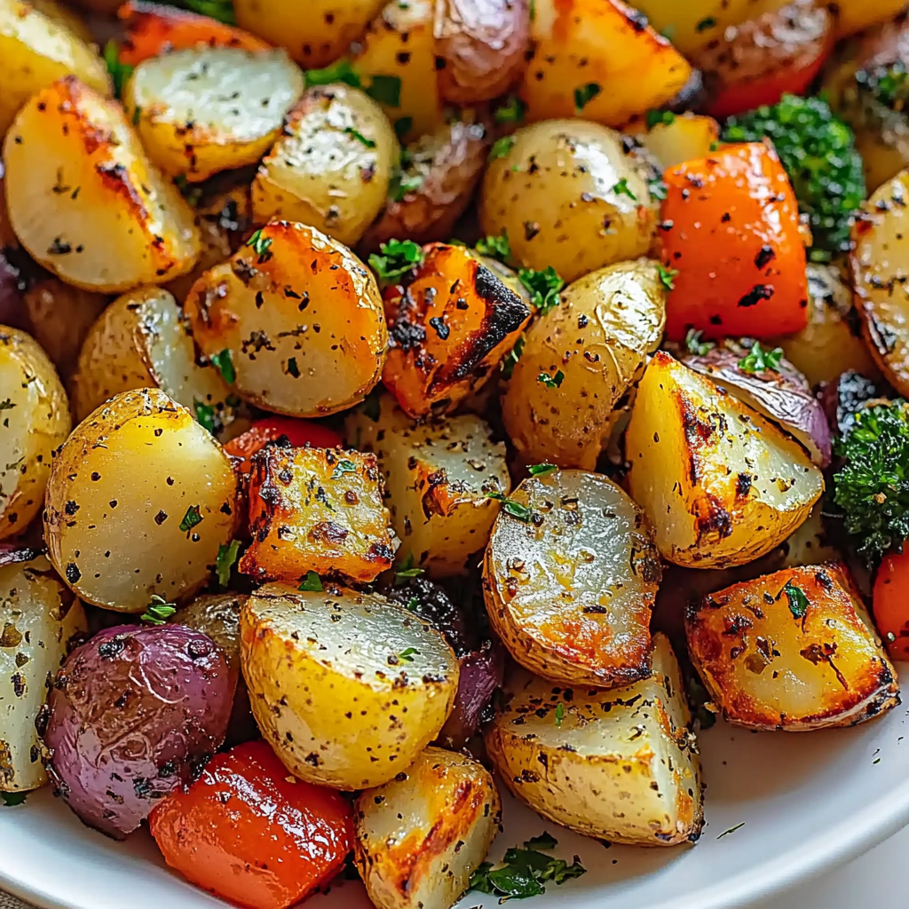 Garlic Herb Roasted Potatoes and Veggies
