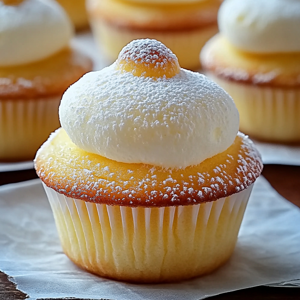 Fluffy Japanese Cotton Cheesecake Cupcakes