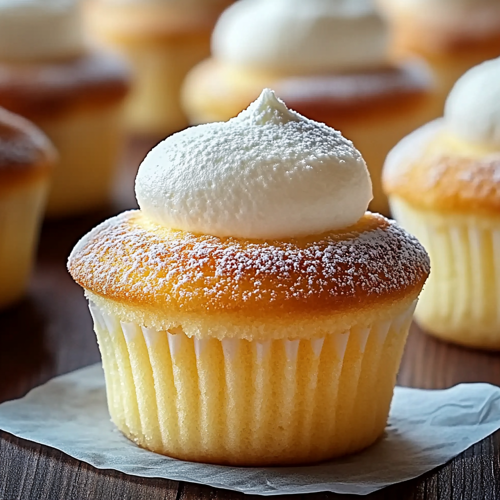 Fluffy Japanese Cotton Cheesecake Cupcakes