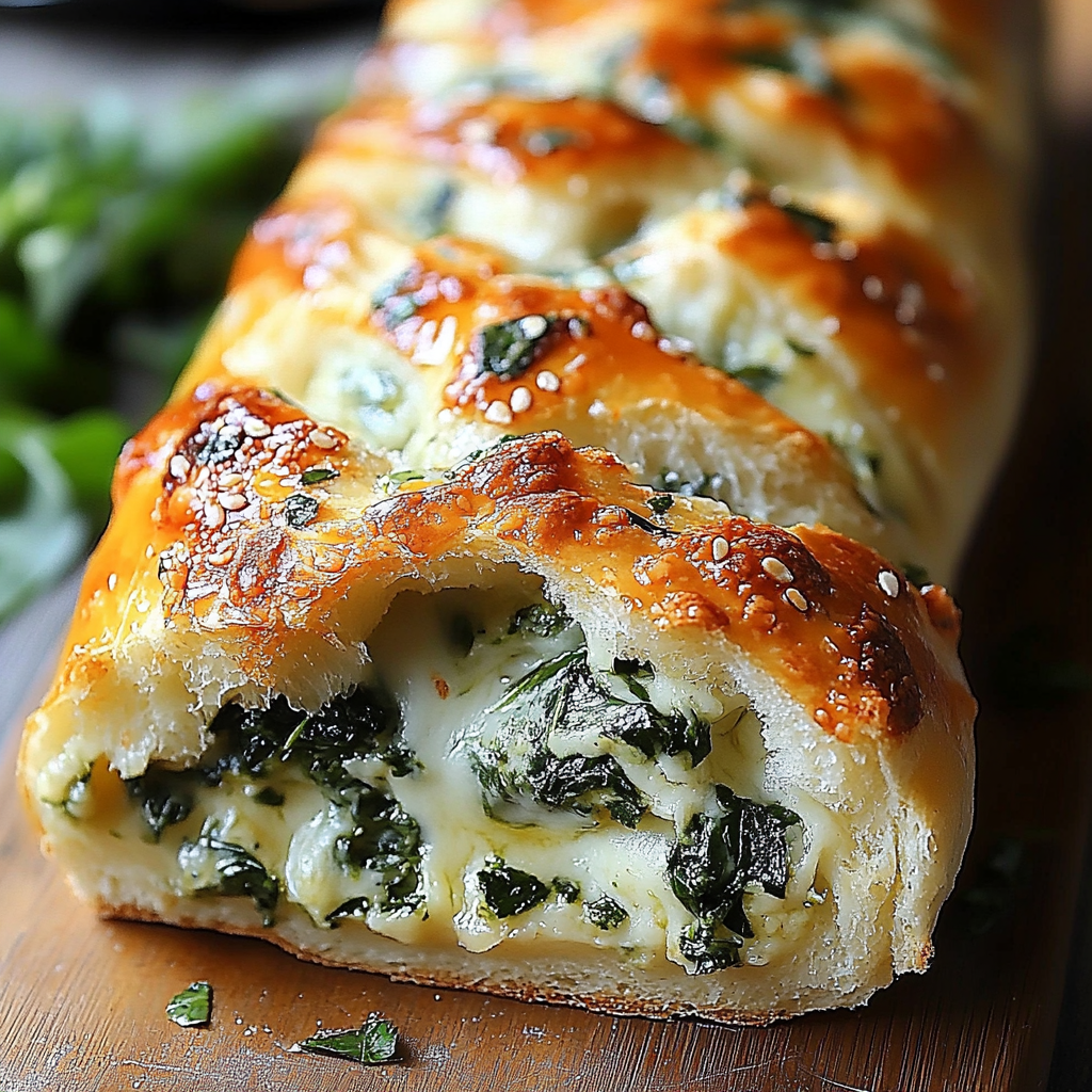 Cheesy Spinach Stuffed Bread