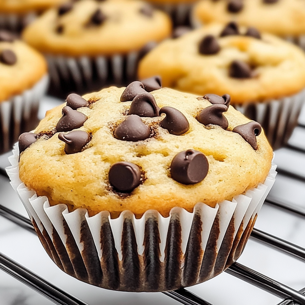 3-Ingredient Easy Banana Chocolate Chip Muffins