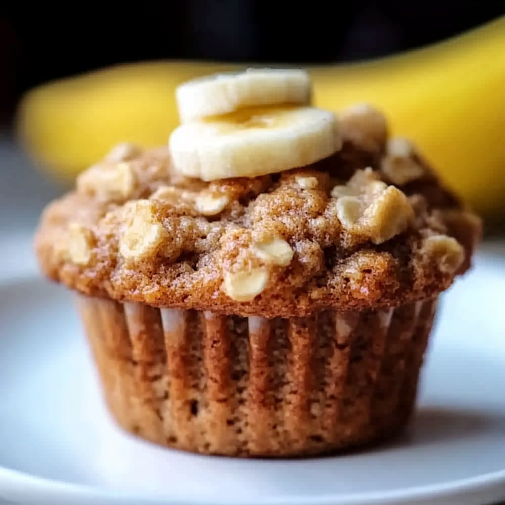 Healthy Banana Oatmeal Muffins