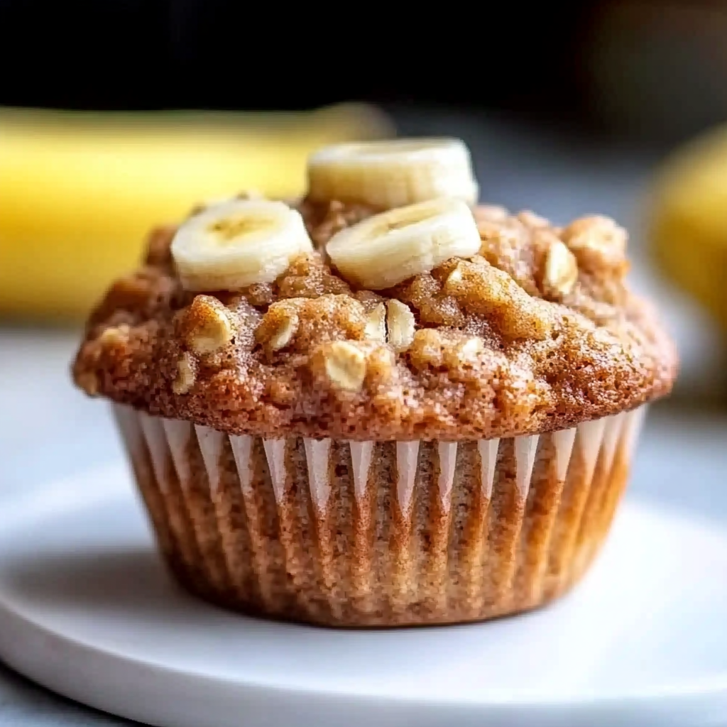 Healthy Banana Oatmeal Muffins