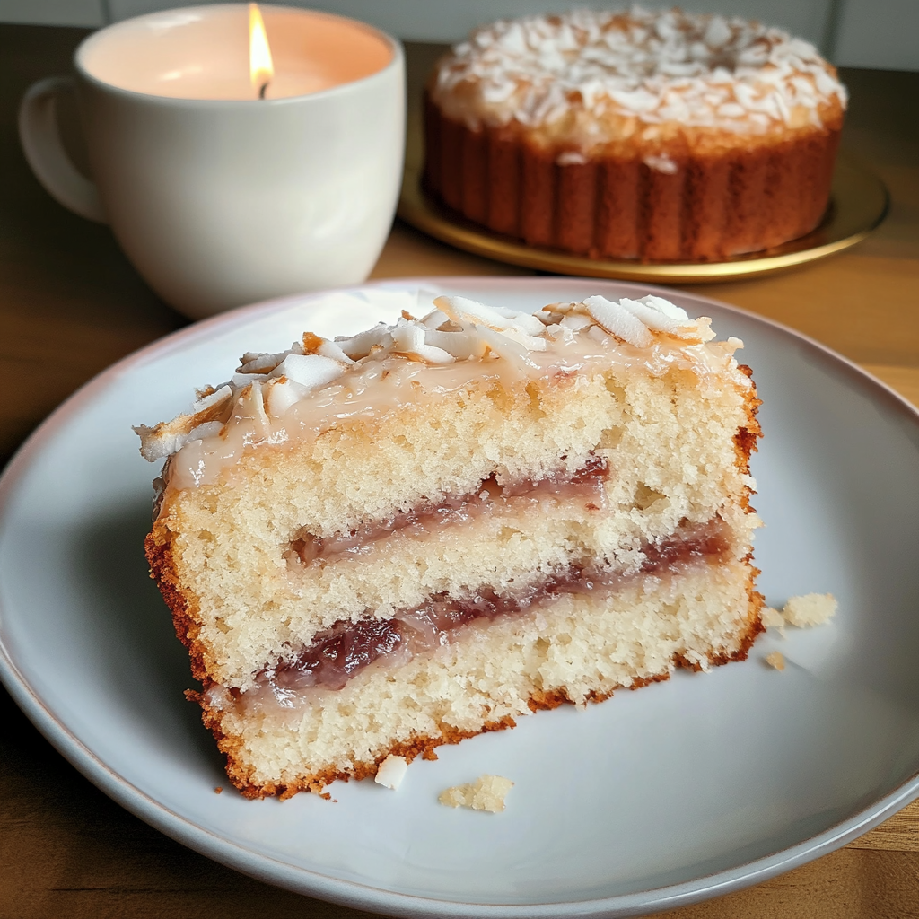Jammy Coconut Cake (Vegan!)