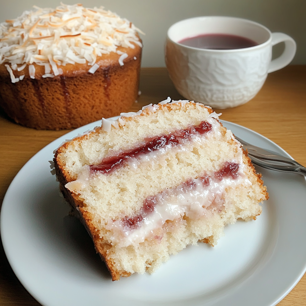 Jammy Coconut Cake (Vegan!)