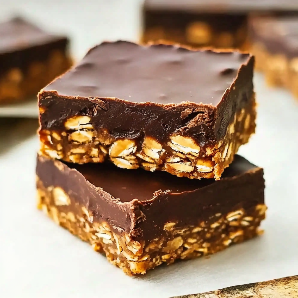 No-Bake Chocolate Peanut Butter Oat Bars