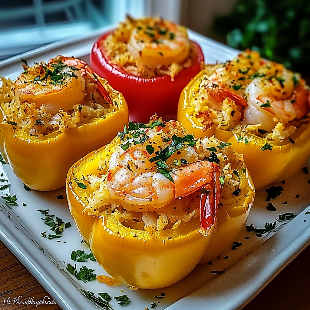 Crab and Shrimp Stuffed Bell Peppers Recipe