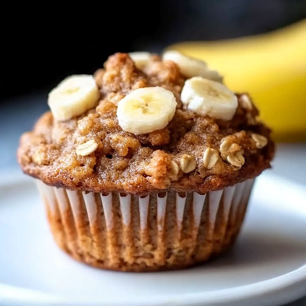 Healthy Banana Oatmeal Muffins