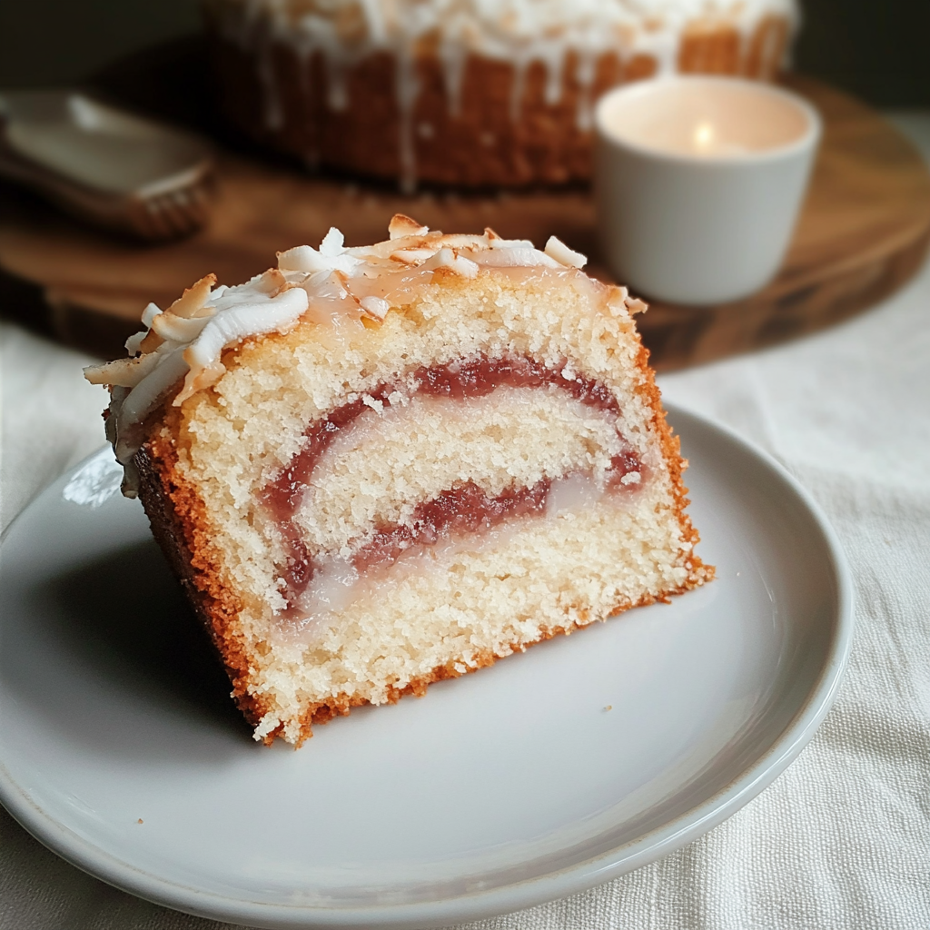 Jammy Coconut Cake (Vegan!)