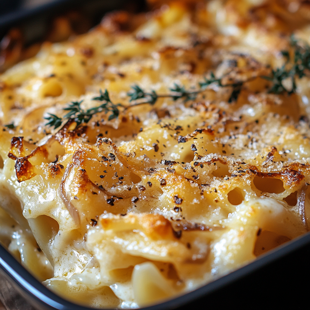 French Onion Pasta Bake