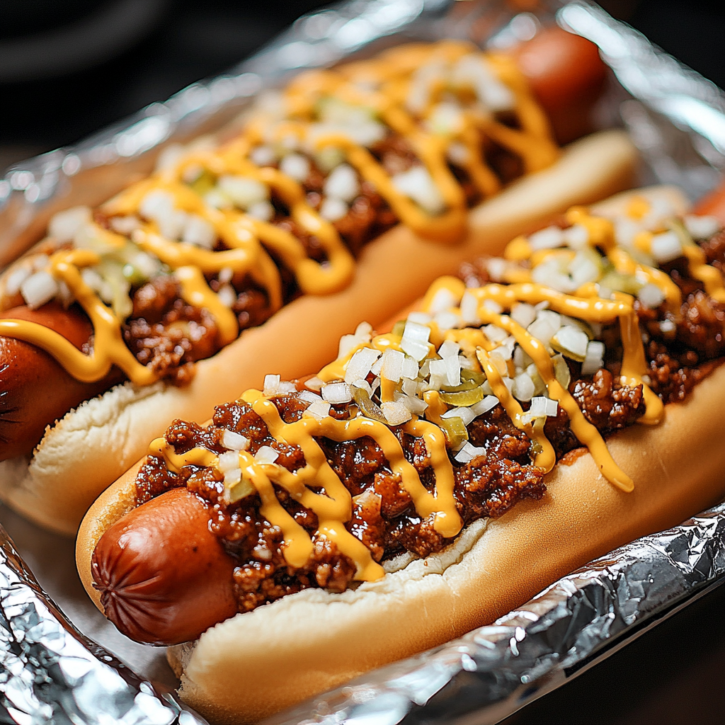 Baked Chili Cheese Dogs
