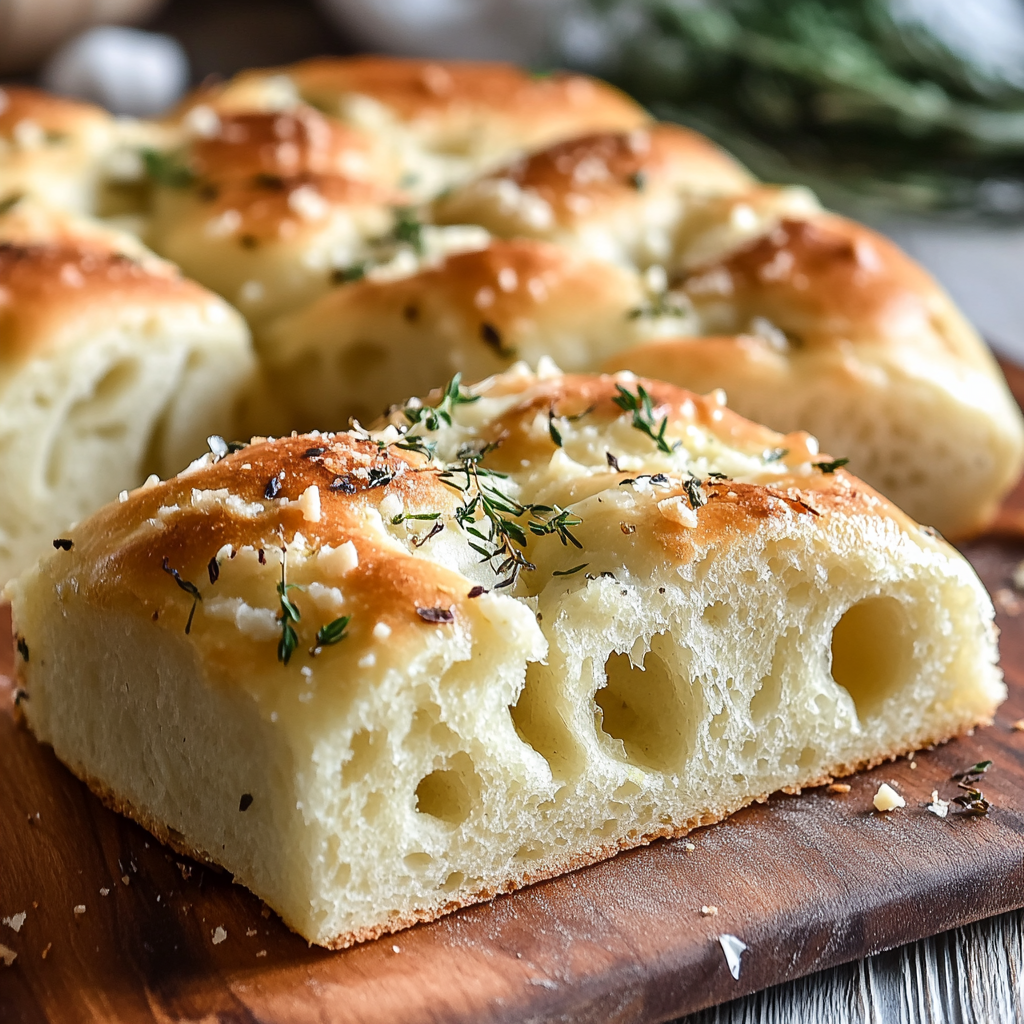 Garlic Parmesan Focaccia Bread Recipe