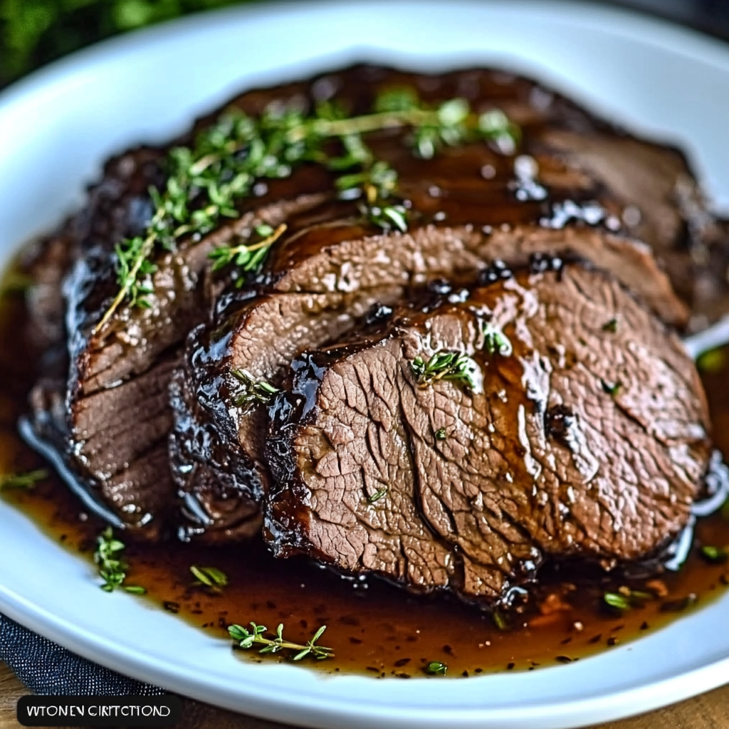 Slow Cooker Balsamic Glazed Roast Beef Recipe