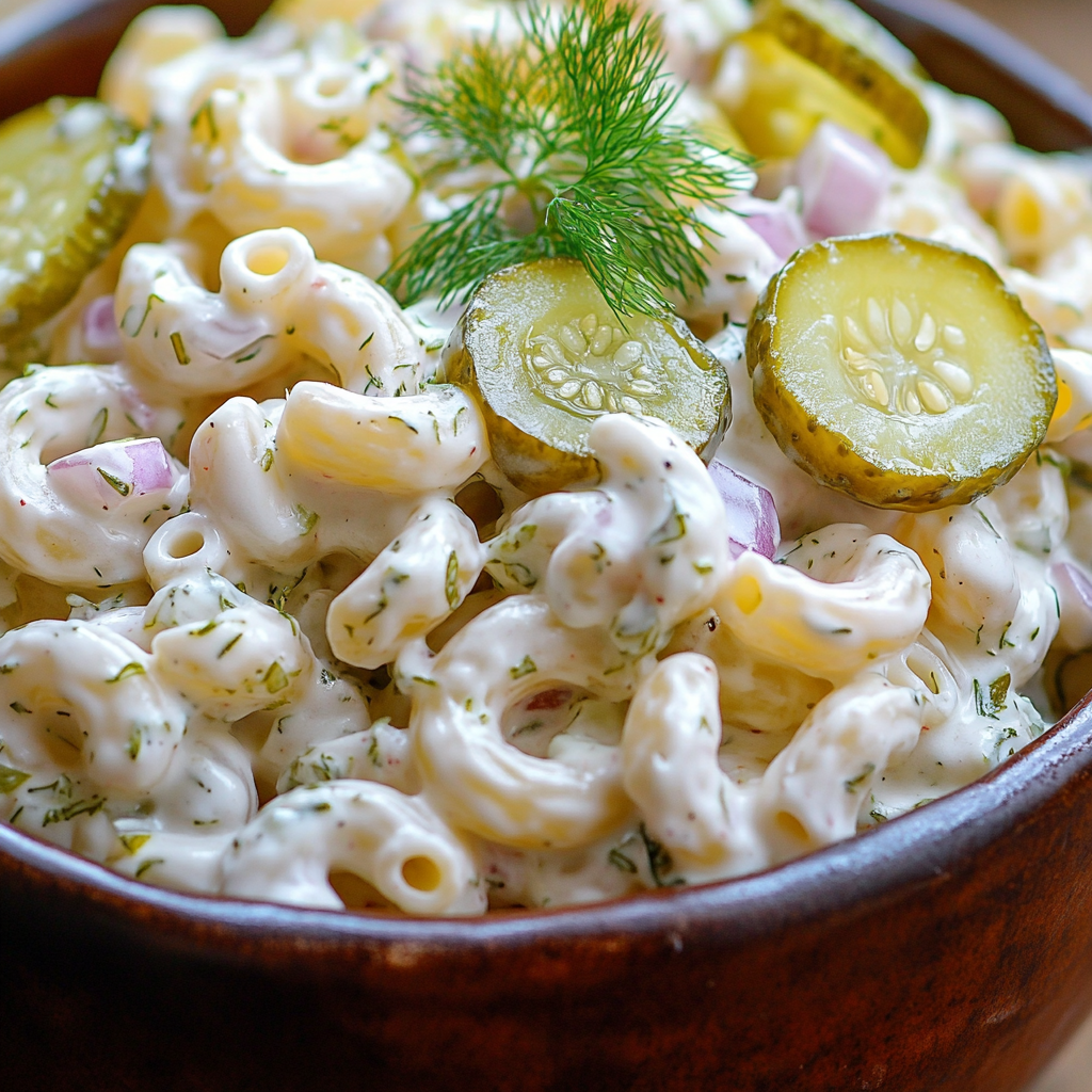 Dill Pickle Macaroni Salad