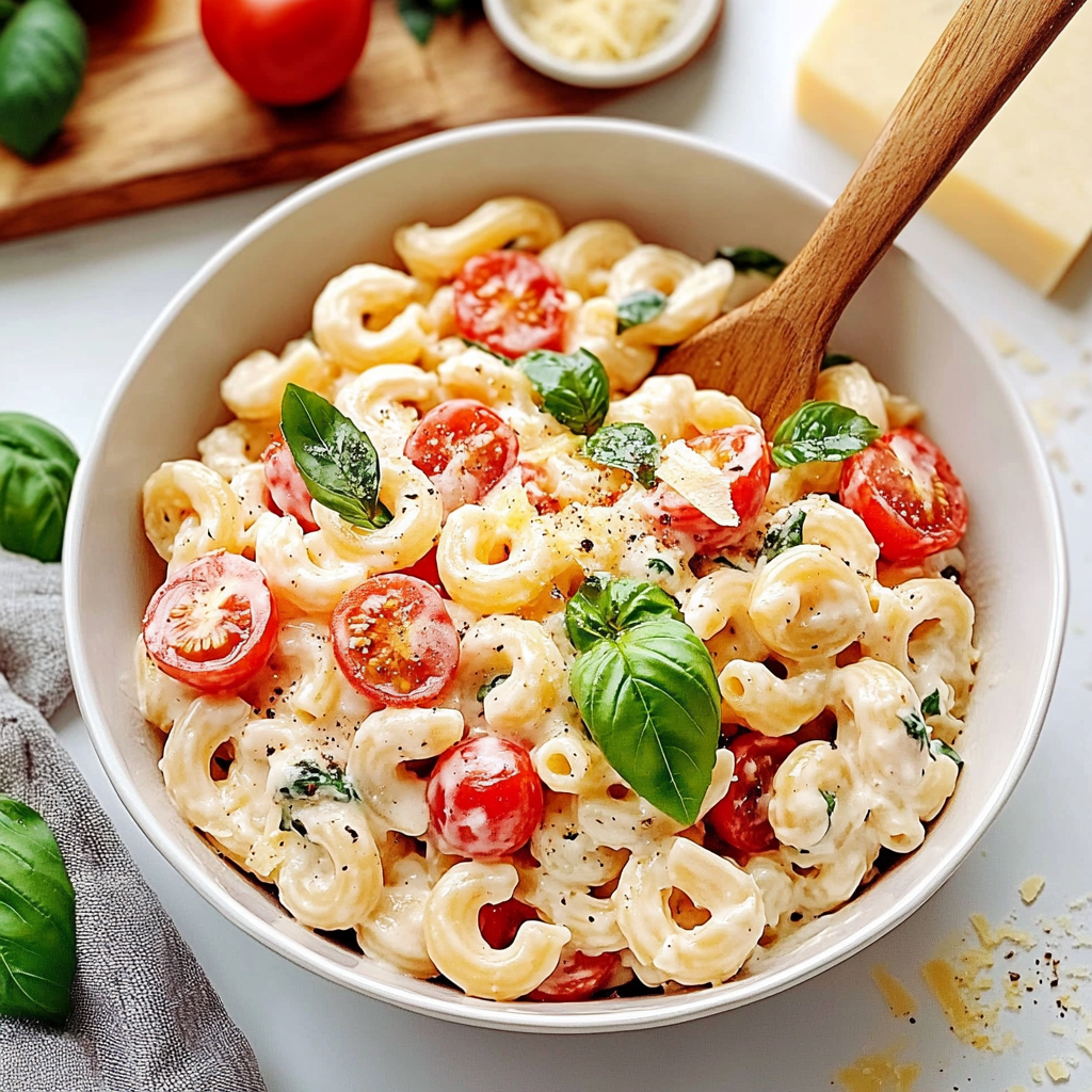 Creamy Caprese Pasta Salad Recipe