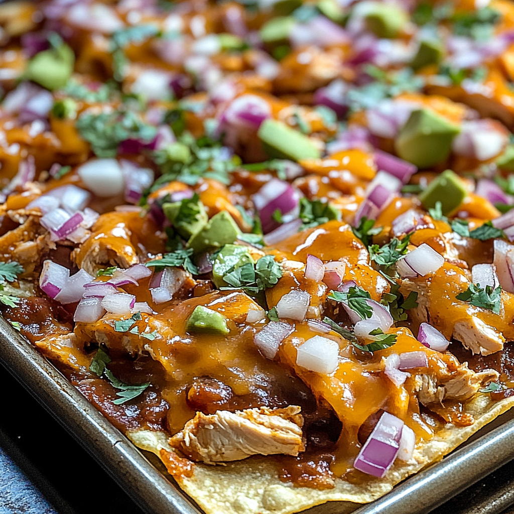 Irresistible Sheet Pan BBQ Chicken Nachos Recipe