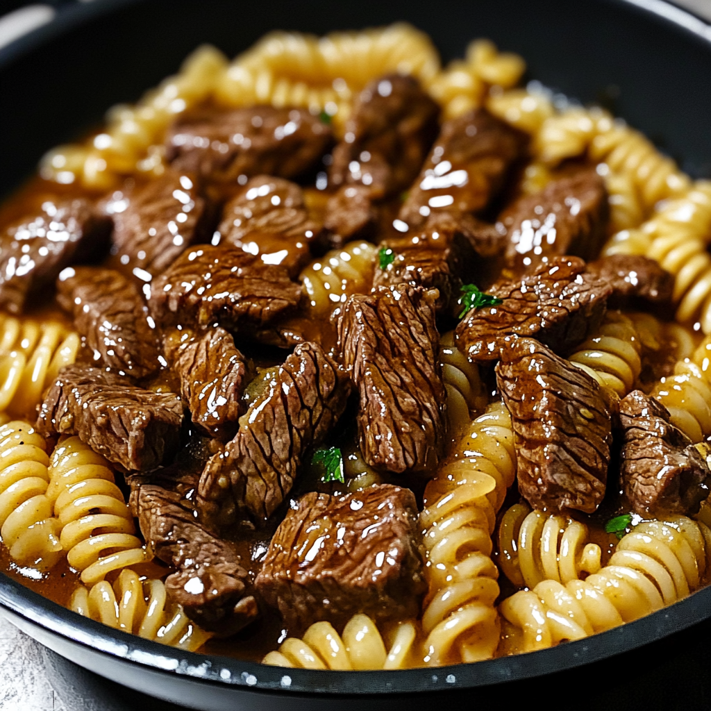 One-Pot Honey Garlic Parmesan Steak Pasta