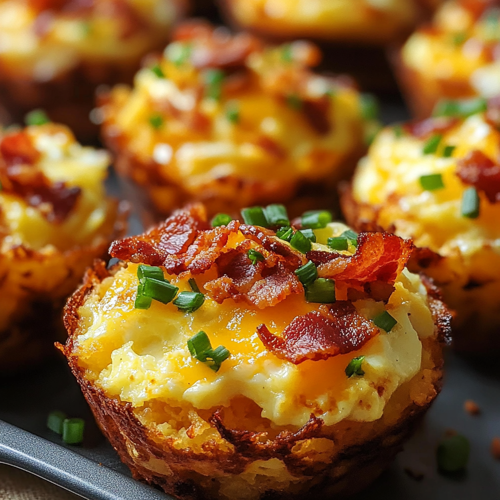 Loaded Bacon And Egg Hash Brown Muffins