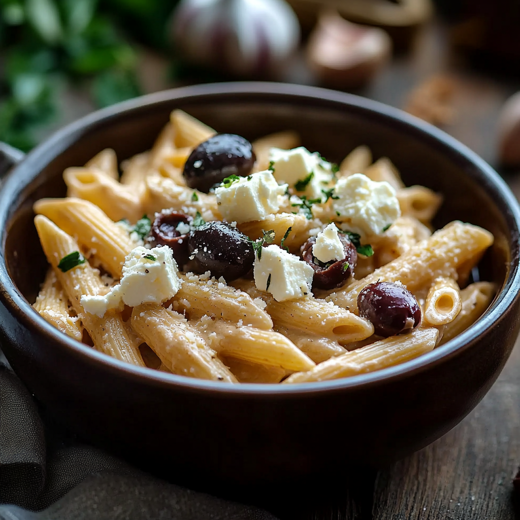 Greek Pasta with Feta and Olives