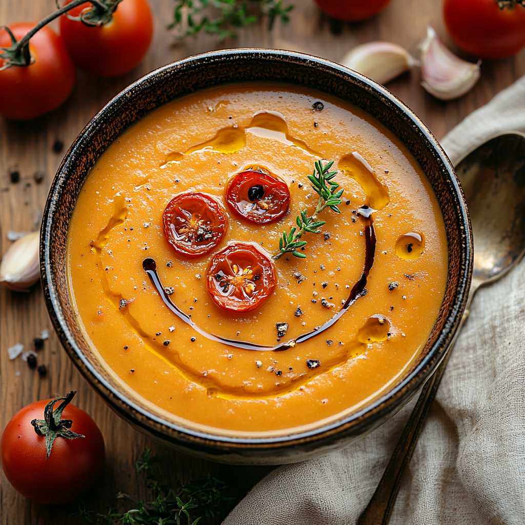 Creamy Roasted Garlic Tomato Soup