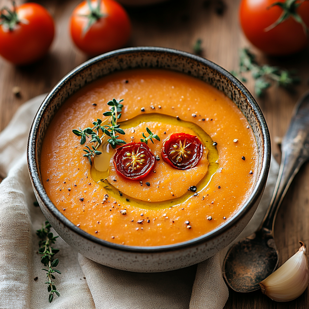 Creamy Roasted Garlic Tomato Soup