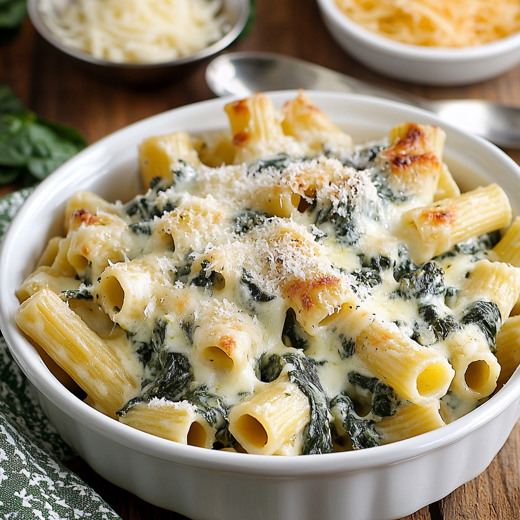 Baked Rigatoni with Spinach and Ricotta Recipe