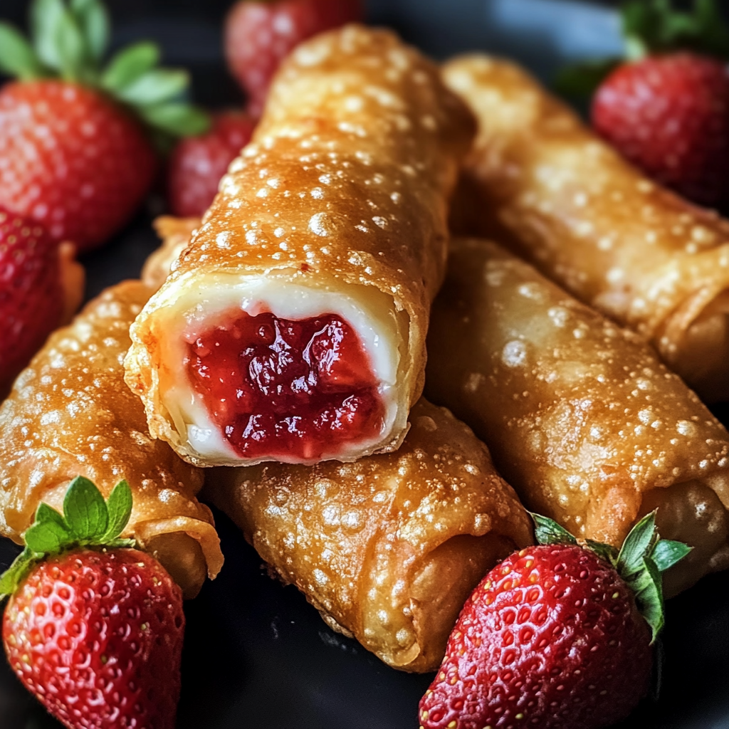 Easy Strawberry Cheesecake Eggrolls Recipe